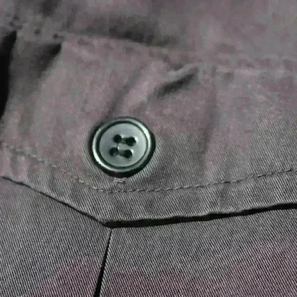 TOPSHOP Gray Button Up Relaxed Fit Top Collar Pockets Roll Tab Sleeve Women S - Picture 8 of 9